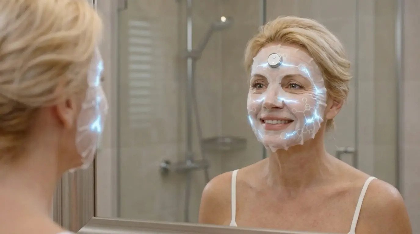Naraskin Lab face mask shown in a skincare routine setting